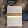 Γραφείο υποδοχής - reception Telmos με LED χρώμα λευκό - sapphire oak 90x43,6x119,2εκ.