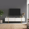 Έπιπλο τηλεόρασης Orontes χρώμα λευκό - χρυσό 180x29,6x50εκ.