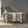 Μπουφές Orontes χρώμα travertine - χρυσό 160x35,2x80εκ.