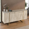 Μπουφές Orontes χρώμα travertine - χρυσό 160x35,2x80εκ.