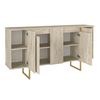 Μπουφές Orontes χρώμα travertine - χρυσό 160x35,2x80εκ.