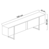 Έπιπλο τηλεόρασης Luxe χρώμα ανθρακί - χρυσό 180x30x50εκ.