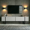 Έπιπλο τηλεόρασης Luxe χρώμα λευκό - μαύρο 180x30x50εκ.