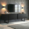 Έπιπλο τηλεόρασης Luxe χρώμα black wood 180x30x50εκ.