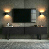 Έπιπλο τηλεόρασης Luxe χρώμα black wood 180x30x50εκ.