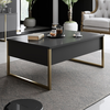 Τραπεζάκι σαλονιού Luxe χρώμα ανθρακί - χρυσό 90x60x40εκ.