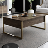 Τραπεζάκι σαλονιού Luxe χρώμα καρυδί - χρυσό 90x60x40εκ.