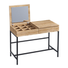 Wooden Makeup Vanity Linda Natural Beech 100x45x74 cm