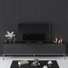 Έπιπλο τηλεόρασης Lord χρώμα μαύρο - χρυσό 180x30x47εκ.