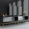 Έπιπλο τηλεόρασης Lord χρώμα μαύρο - χρυσό 180x30x47εκ.