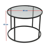 Τραπεζάκι σαλονιού Startis μέταλλο - γυαλί χρώμα μαύρο Ø60x43εκ.