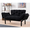 Καναπές - κρεβάτι Nitta διθέσιος υφασμάτινος χρώμα μαύρο 155x70x85εκ.