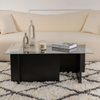 Τραπεζάκι σαλονιού Vetrino γυάλινο χρώμα μαύρο 105x65x40εκ.