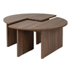 Τραπεζάκι σαλονιού σετ 2 τμχ Moira χρώμα καρυδί Ø90x41εκ.
