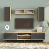 Σύνθεση τηλεόρασης Tokyo χρώμα sapphire oak - ανθρακί 170x37x45εκ.