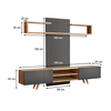 Σύνθεση τηλεόρασης Giacomo χρώμα sapphire oak - ανθρακί 180x40x45εκ.