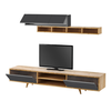 Σύνθεση τηλεόρασης Serine χρώμα sapphire oak - ανθρακί 170x37x45εκ.