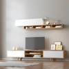 Σύνθεση τηλεόρασης Serine χρώμα λευκό - sapphire oak 170x37x45εκ.