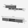 Σύνθεση τηλεόρασης Serine χρώμα λευκό - sapphire oak 170x37x45εκ.