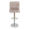 Carmelo bar stool with adjustable height beige velvet - chrome base 45x42x90/113 cm