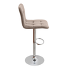 Carmelo bar stool with adjustable height beige velvet - chrome base 45x42x90/113 cm