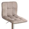 Carmelo bar stool with adjustable height beige velvet - chrome base 45x42x90/113 cm