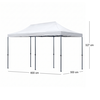 Κιόσκι - Gazebo Bari πτυσσόμενο μεταλλικός σκελετός - αδιάβροχο ύφασμα χρώμα λευκό 3x6x3,27m.