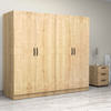 Ντουλάπα ρούχων Victoria τετράφυλλη χρώμα φυσικό οξιάς 200x60x181εκ.