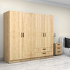 Ντουλάπα ρούχων Victoria τετράφυλλη με συρτάρια χρώμα φυσικό οξιάς 200x60x181εκ.