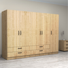 Ντουλάπα ρούχων Victoria πεντάφυλλη με συρτάρια χρώμα φυσικό οξιάς 250x60x181εκ.