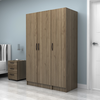 Ντουλάπα ρούχων Vivian τρίφυλλη χρώμα καρυδί 120x51,8x181εκ.