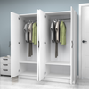 Ντουλάπα ρούχων Vivian τετράφυλλη χρώμα λευκό 160x51,8x181εκ.