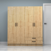 Ντουλάπα ρούχων Vivian τετράφυλλη με συρτάρια χρώμα φυσικό οξιάς 160x51,8x181εκ.