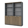 Βιβλιοθήκη γραφείου με κλειδαριά επαγγελματική Venturo χρώμα ανθρακί - καρυδί 160x40x200εκ.