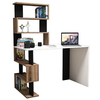 Γραφείο AIGINA Λευκό/Καρυδιά/Μαύρο 120x60x148cm