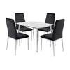 JETTA-OSLO Set Τραπεζαρία: Τραπέζι + 4 Καρέκλες, Χρώμιο - Sintered Stone - Velure Μαύρο