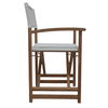 DOPO Πολυθρόνα Σκηνοθέτη Από Ξύλο Teak Με Taupe Textiline 58x52x86cm