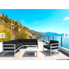 MYKONOS ΓΩΝΙΑ SET SILVER GREY ΜΕ ΜΑΞΙΛΑΡΙΑ ΠΟΛ/ΝΙΟΥ (+ΤΡΑΠ.65εκ.)