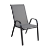 RIO Πολυθρόνα Στοιβαζόμενη Κήπου, Μέταλλο Βαφή Μαύρο, Textilene Γκρι (4,20kg)