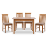 Σετ τραπεζαρίας Bergen-Francis 5 τμχ μασίφ ξύλο-MDF με επεκτεινόμενο τραπέζι 120/150x68x77εκ.