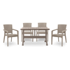 Σετ τραπεζαρία κήπου Callan 5τμχ πολυπροπυλενίου τραπέζι 120x70 - πολυθρόνα recycled χρώμα cappuccino