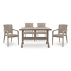 Σετ τραπεζαρία κήπου Callan 5τμχ πολυπροπυλενίου τραπέζι 140x70 - πολυθρόνα recycled χρώμα cappuccino