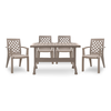 Σετ τραπεζαρία κήπου Callan 5τμχ πολυπροπυλενίου τραπέζι 140x70 - πολυθρόνα χρώμα cappuccino