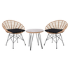 SALSA Coral Coffee Set Κήπου Μέταλλο Μαύρο - Γυαλί - Wicker Φυσικό: Τραπεζάκι+2 Πολυθρόνες
