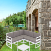 MYKONOS ΓΩΝΙΑ SET WHITE ΜΕ ΜΑΞΙΛΑΡΙΑ ΠΟΛ/ΝΙΟΥ (+ΤΡΑΠ.65εκ.)