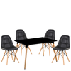 Σετ Τραπεζαρία (4+1) OWLET Μαύρο/Φυσικό PVC/Ξύλο/MDF 120x80x74cm