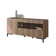 Μπουφές Ελληνικής Κατασκευής 3πόρτες 2ράφια Τζάμι 150x50x79cm  ALN 502