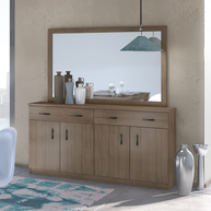 No1 Μπουφές 4Φυλλος με Καθρέφτη 159x38xH84cm