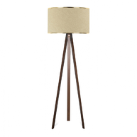 Φωτιστικό δαπέδου Rosling Mdf/ύφασμα Pvc χρώμα καρυδί/μπεζ 38x21x140εκ.