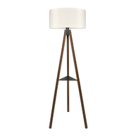 Φωτιστικό δαπέδου Thomas E27 Mdf/ύφασμα Pvc χρώμα καρυδί - κρεμ 38x38x135εκ.